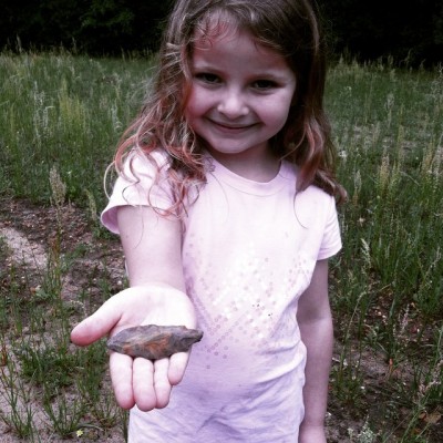 lila's first rock.jpg